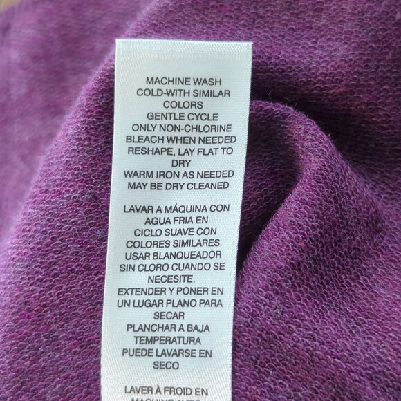 Chico's Purple Tunic Top Size‎ L Short Sleeve Keyhole Neckline Side Pockets - Picture 9 of 13